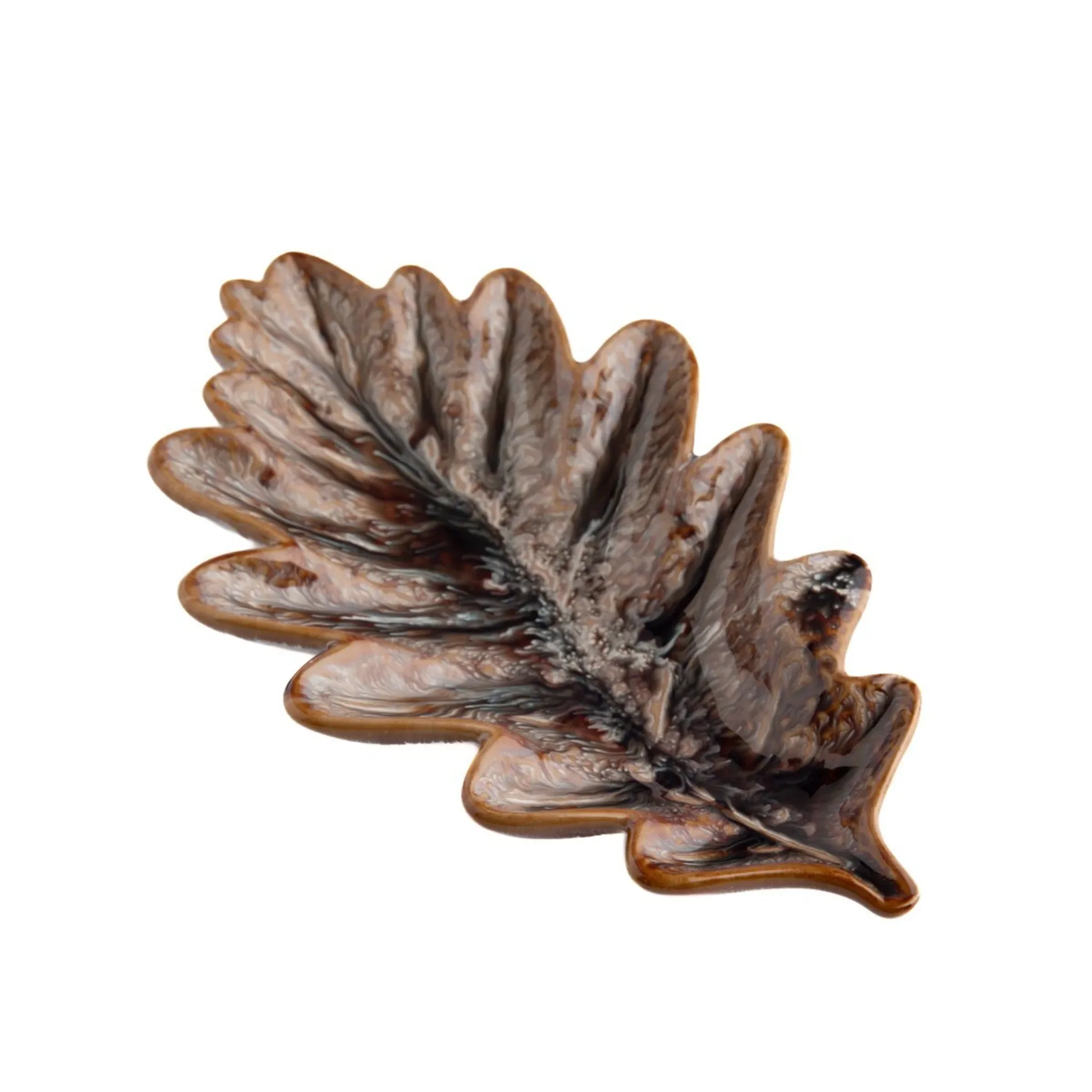 Dekoratives Tablett „CRISPO“ – Blattform, braun