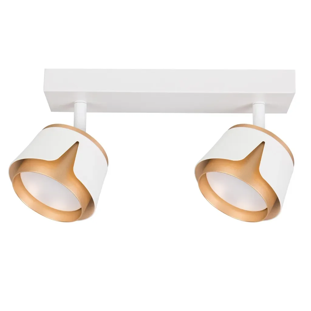 XUDO Deckenstrahler GX53 zweiflammig weiß gold schwenkbar LED