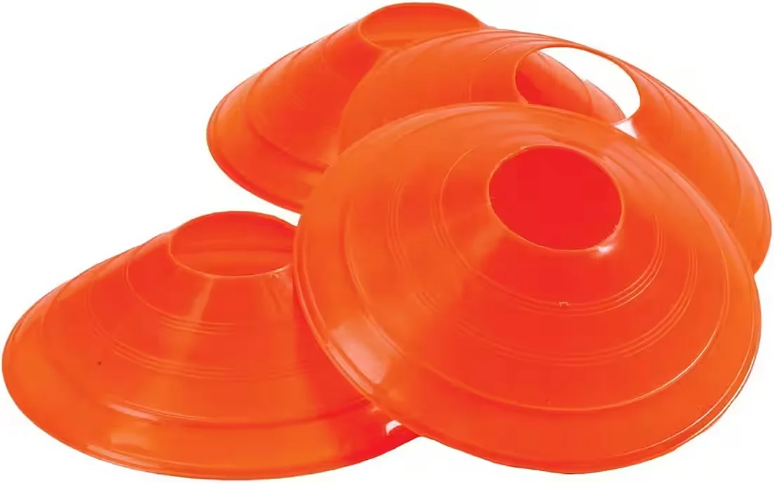 Markierungsscheibe Markierungsteller Set – 12 Flache Kegel – Orange – Trainingszubehör