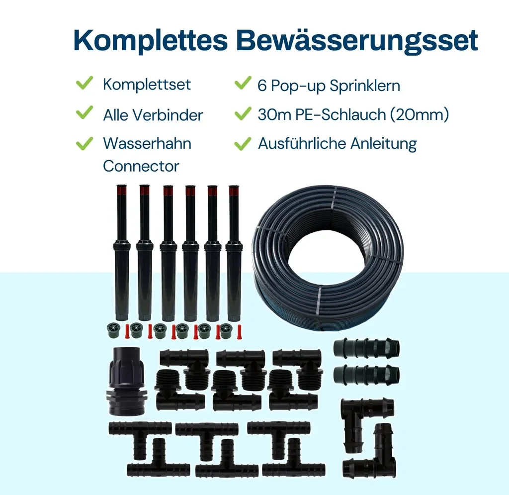BluGarda BluNature Pop Up Sprinkler Kit for Lawn Irrigation System