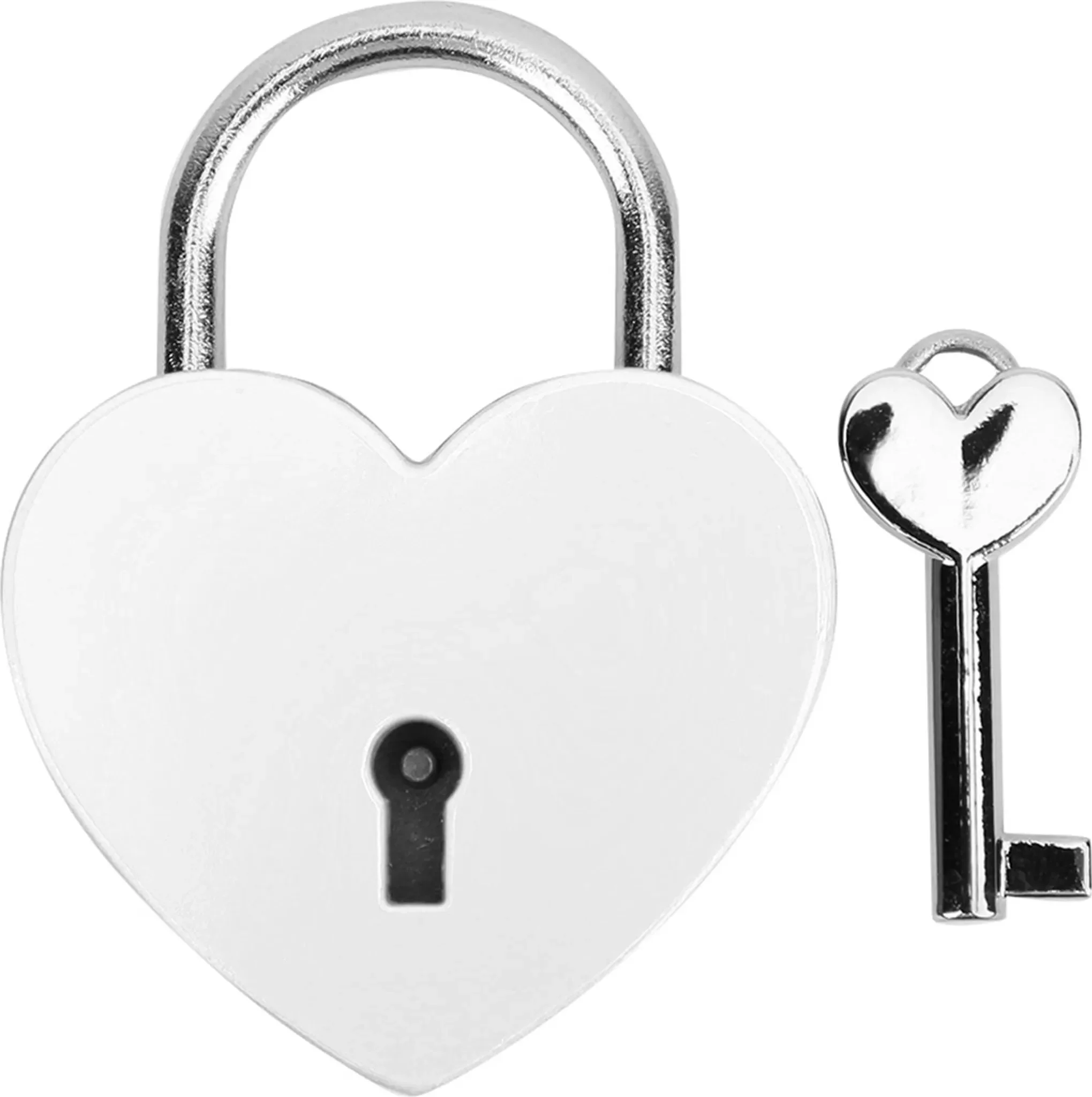 Herzförmiges Vorhängeschloss – Metall, bunt