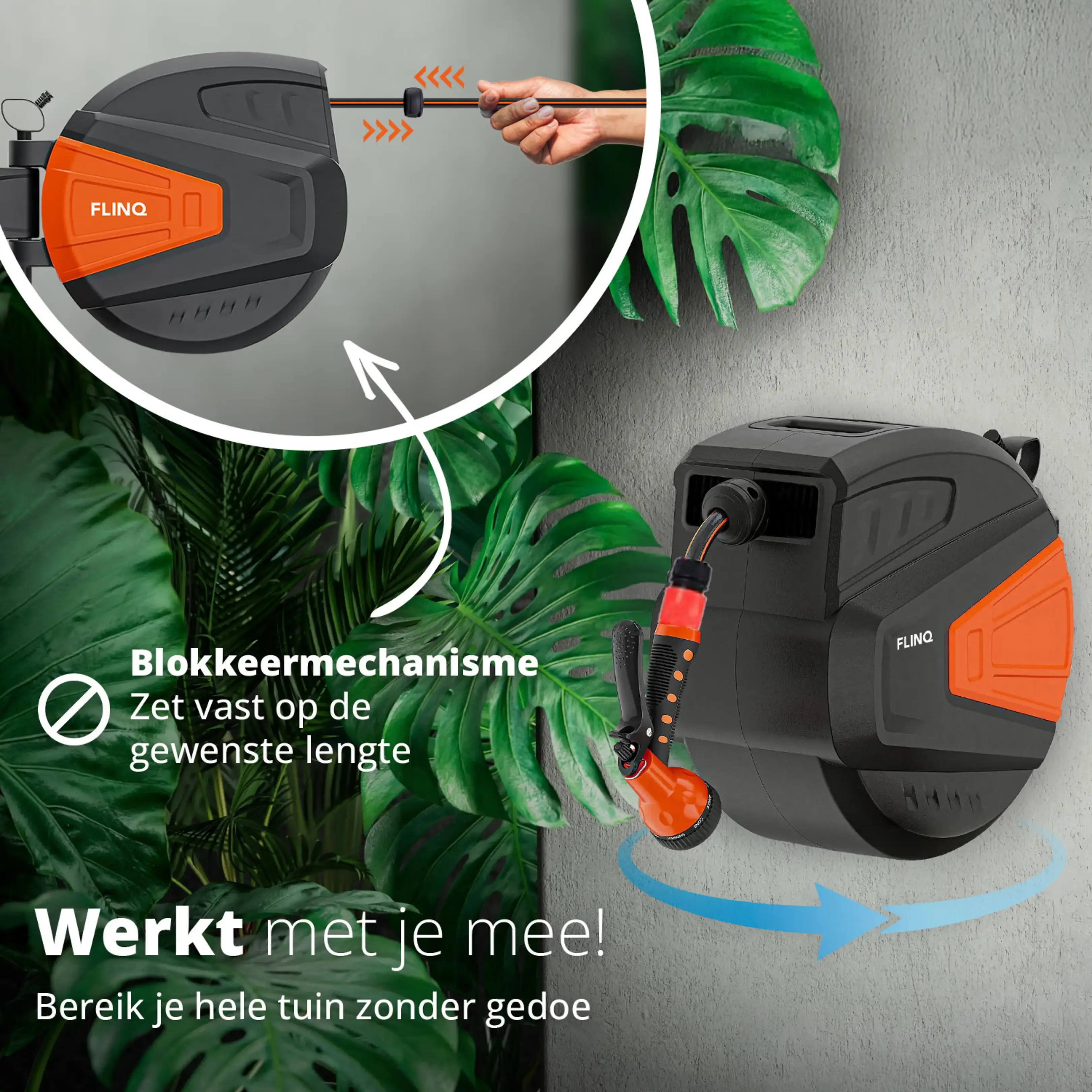 FlinQ Ausziehbarer Gartenschlauch 30 m flexibler Wasserschlauch
