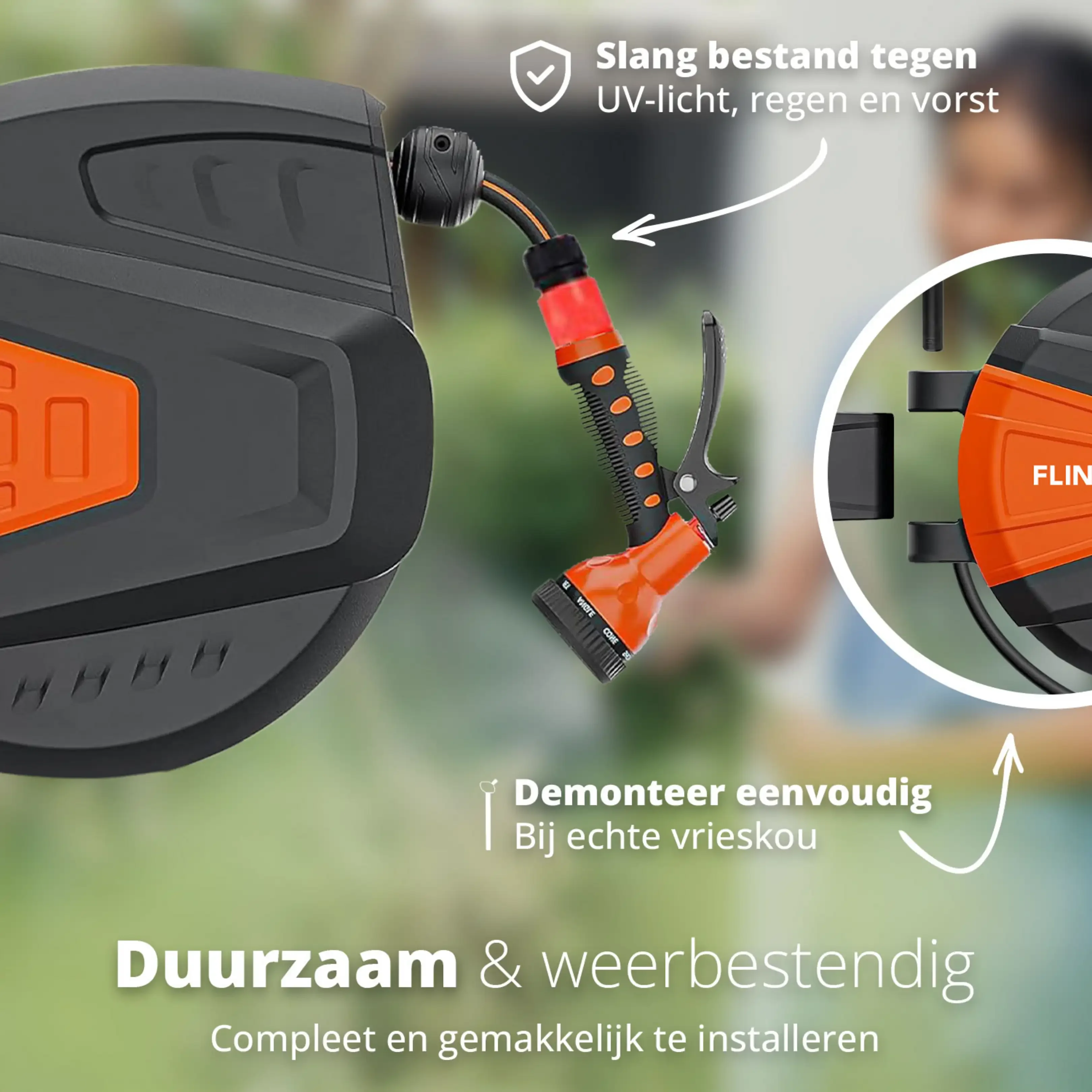 FlinQ Ausziehbarer Gartenschlauch 30 m flexibler Wasserschlauch