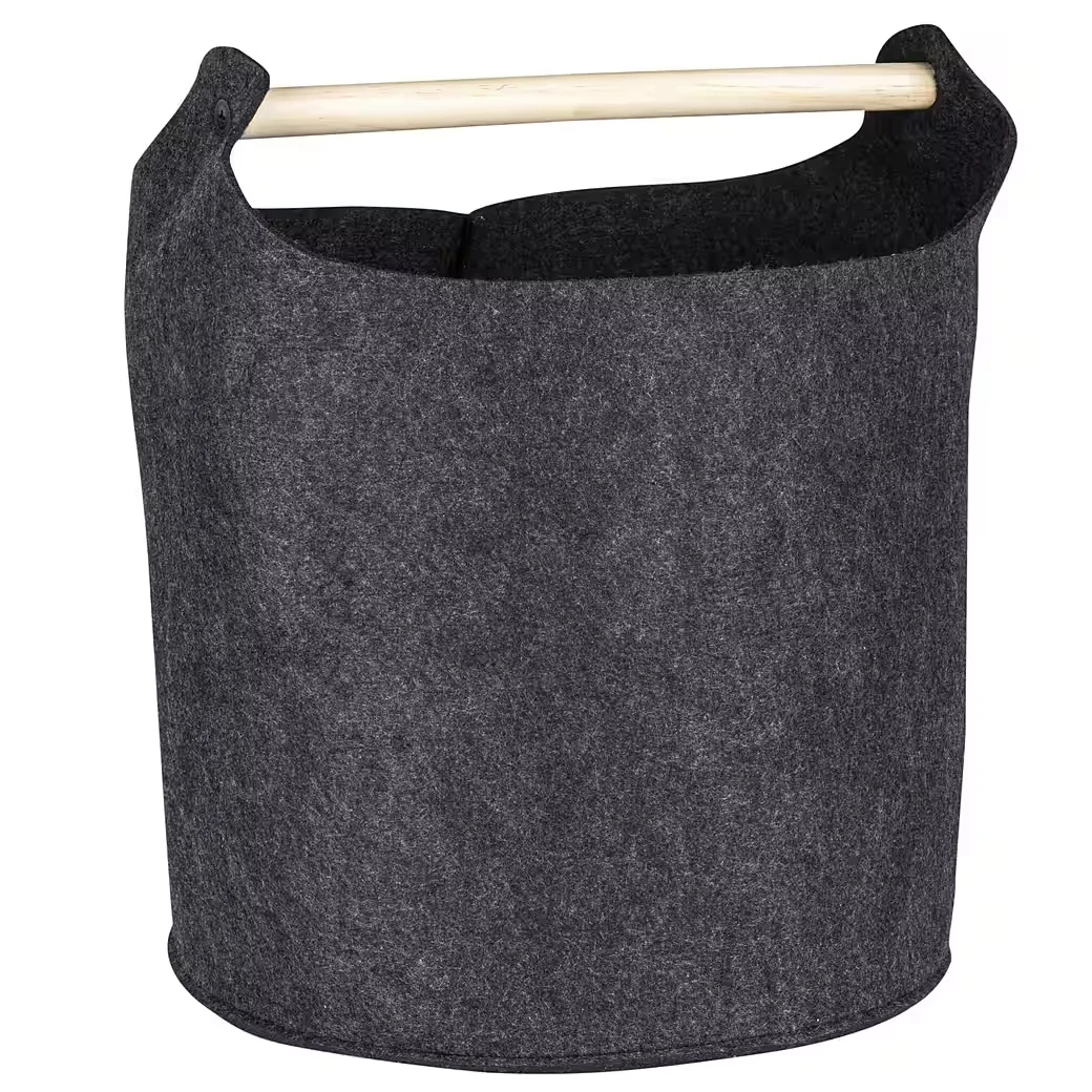 Kaminholzkorb Filzkorb mit Holzgriff 41201