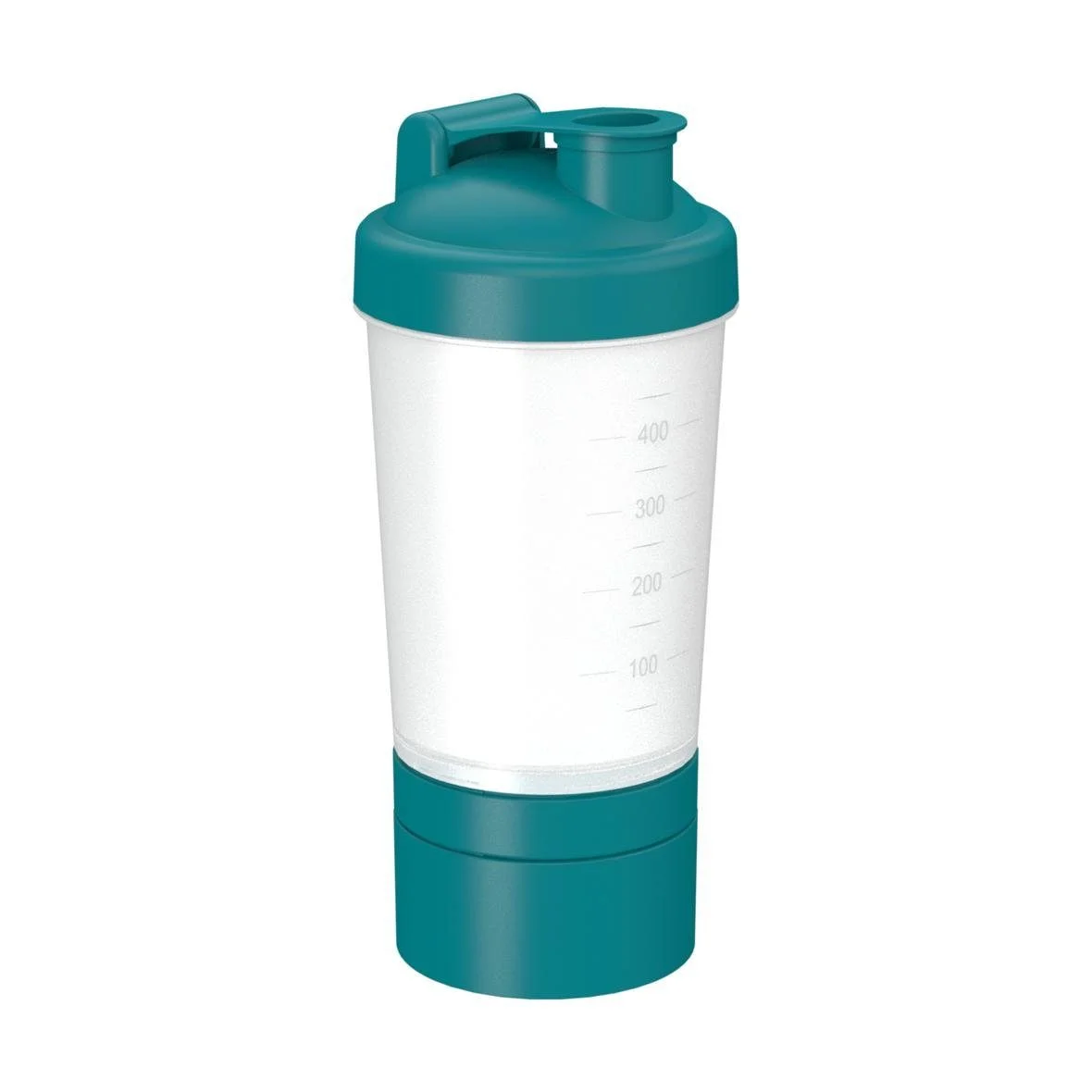 Protein Shaker 400ml – Fitness Shaker mit 2 Fächern und Sieb