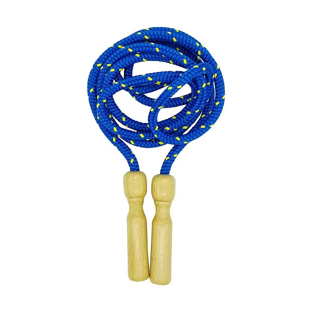 Springseil GICO aus Holz, Buntes Seil, 250 cm, Holzgriff