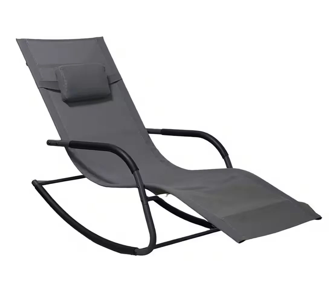 Spetebo Schaukelliege Gartenliege mit Kopfkissen 147 x 63 cm