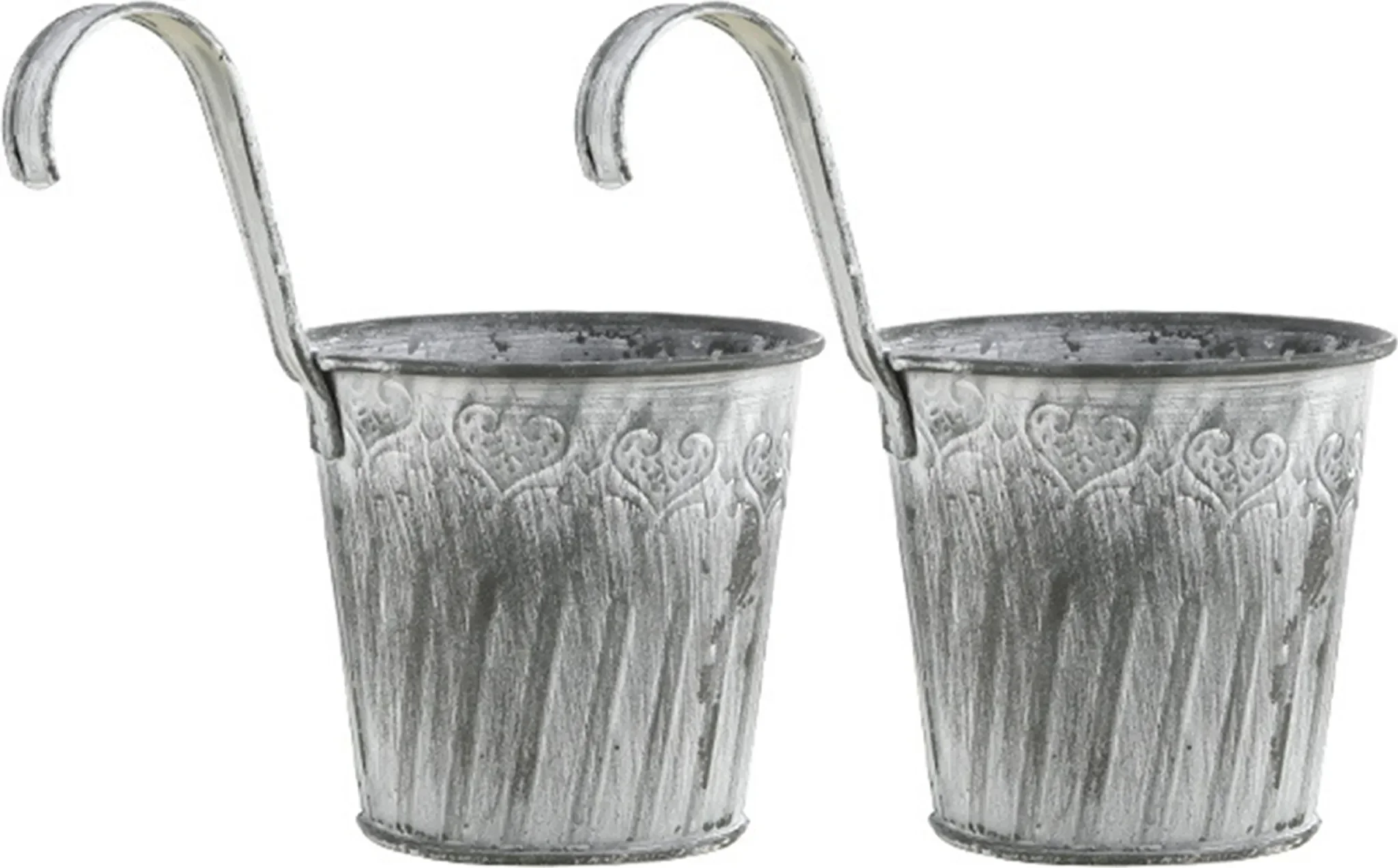 2 Stück Blumentöpfe aus Blech – Hängende Vintage-Pflanzkübel mit Drainage