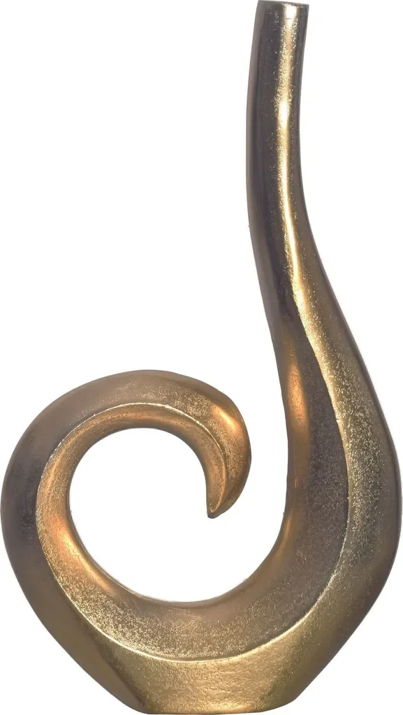 FineBuy Aluminium Vase 47 cm Spirale modern Blumenvase handgefertigt