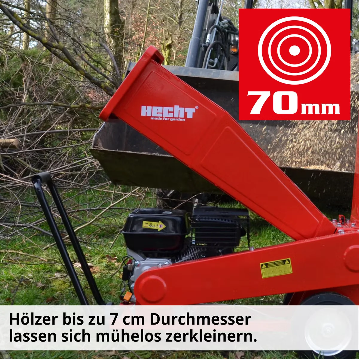 HECHT 6208 Benzin Gartenhäcksler 7 PS Schredder mit Hochauswurf