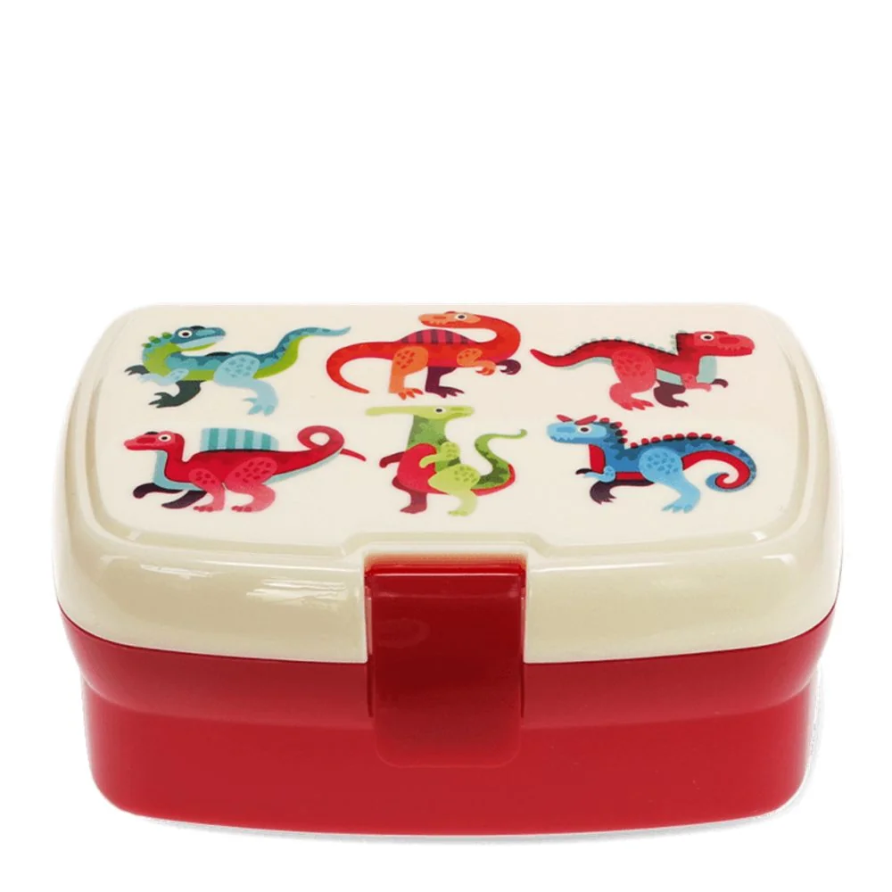 REX LONDON Brotdose Lunchbox mit herausnehmbarem Fach Baby Dinos