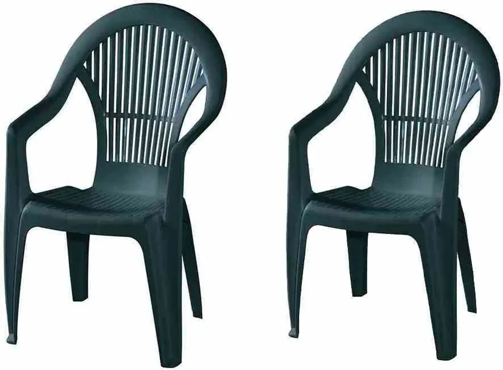 PROGARDEN Vega Garten Stapelsessel Set 2 Stück grün Kunststoff M73538
