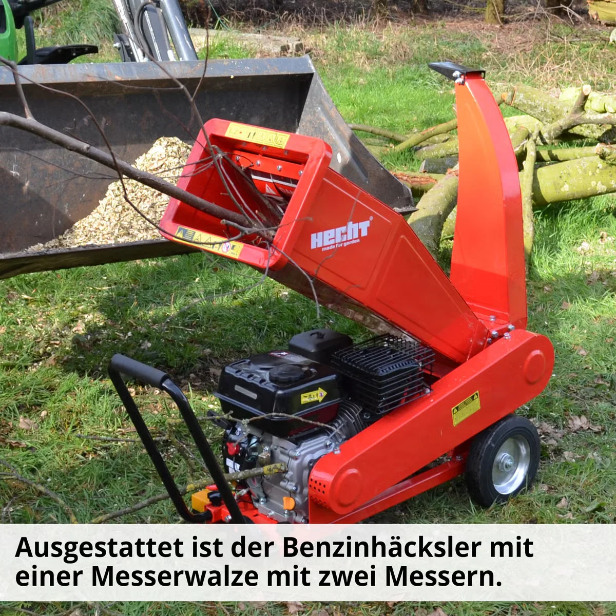 HECHT 6208 Benzin Gartenhäcksler 7 PS Schredder mit Hochauswurf