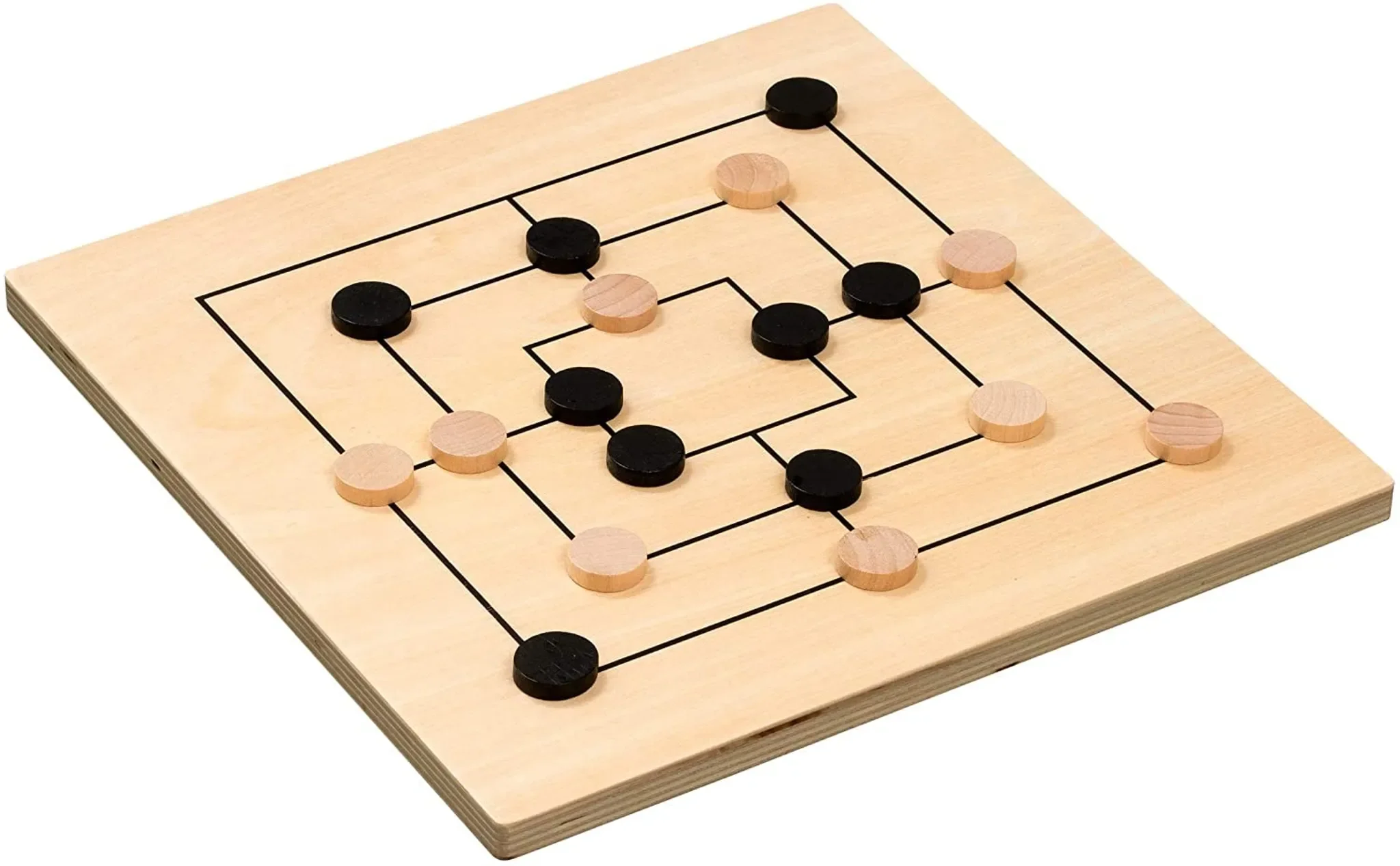 Mühle-Set aus Holz – Klassisches Strategiespiel