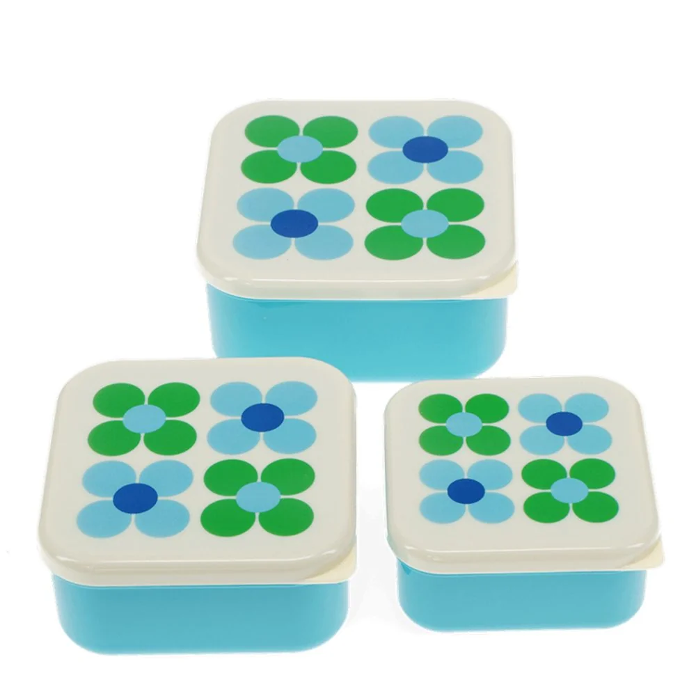 REX LONDON Lunchbox und Snackbox Set Daisy blau-grün