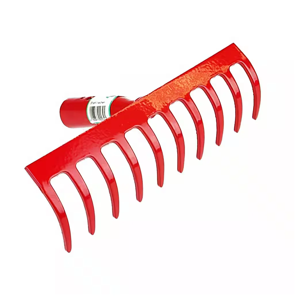POLAR GARTEN Stahlrechen 5mm 26 cm rot pulverbeschichtet Laub Unkraut