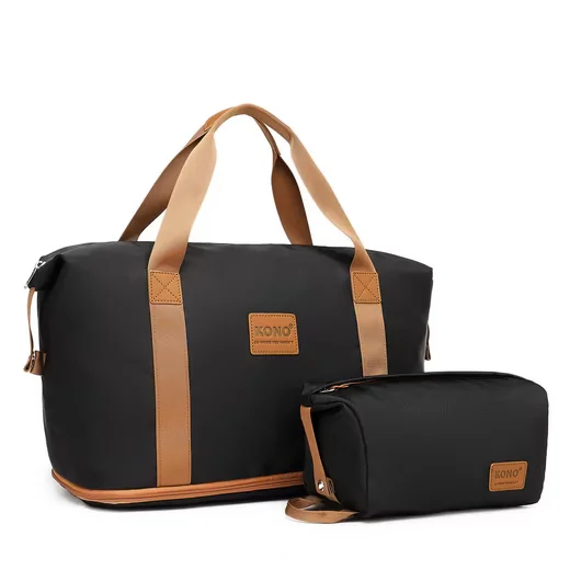 KONO 2-in-1 Reisetasche 36L Handgepäck erweiterbar mit Kosmetiktasche