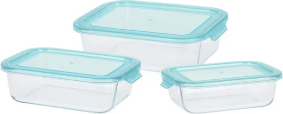 KOOPMAN Vorratsdosen Glas Frischhaltedosen 3 teiliges Set